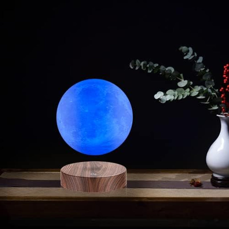 Magnetic Levitating Moon Lamp Floating and Spinning 3D Printing LED Moon Lamp 16 Colors Modes Magnetic Levitation Lunar Night Lights for Home Office Room Table Decoration Cool Gifts
