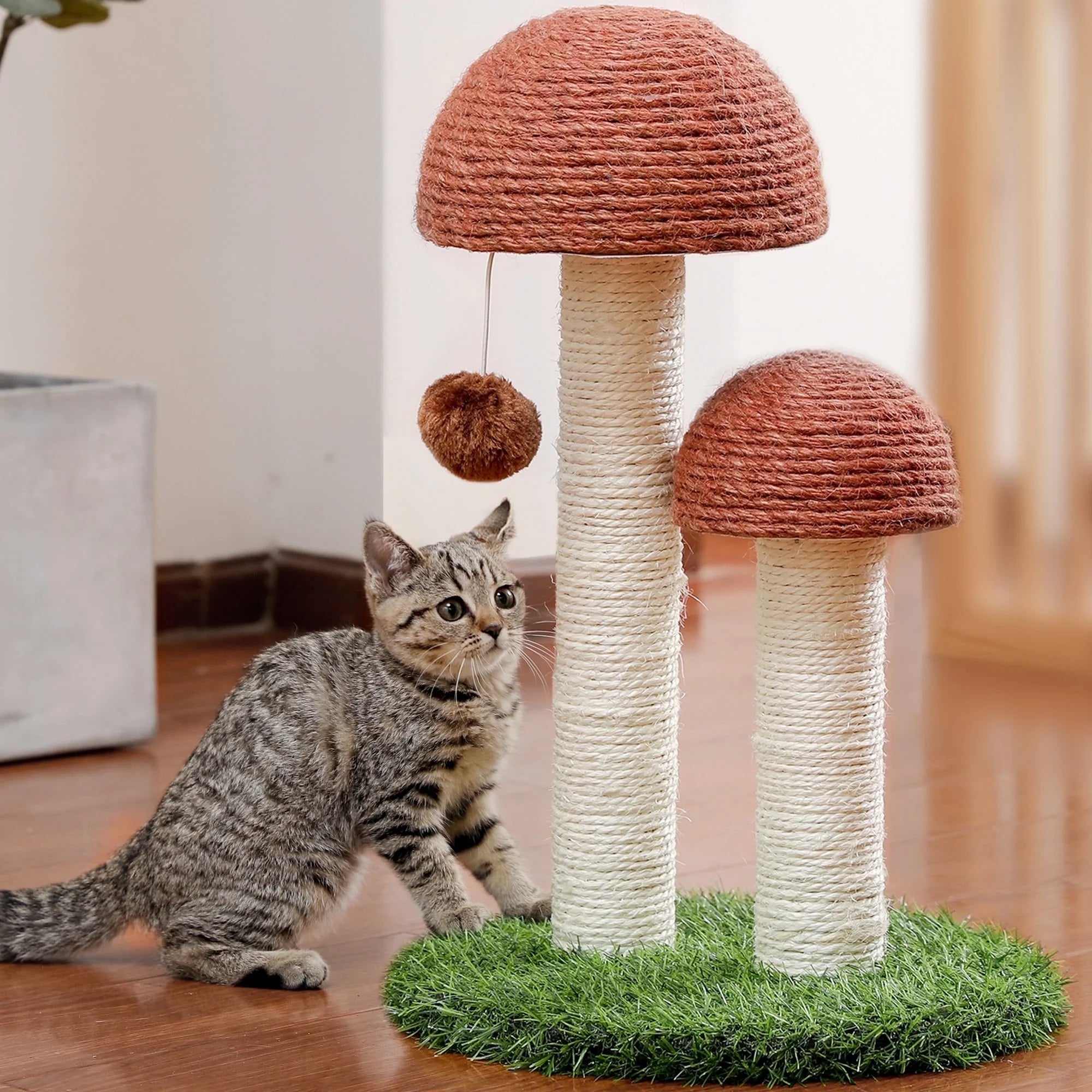 Mushroom Cat Scratching Post 19In