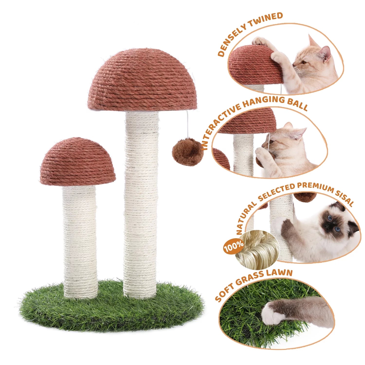 Mushroom Cat Scratching Post 19In