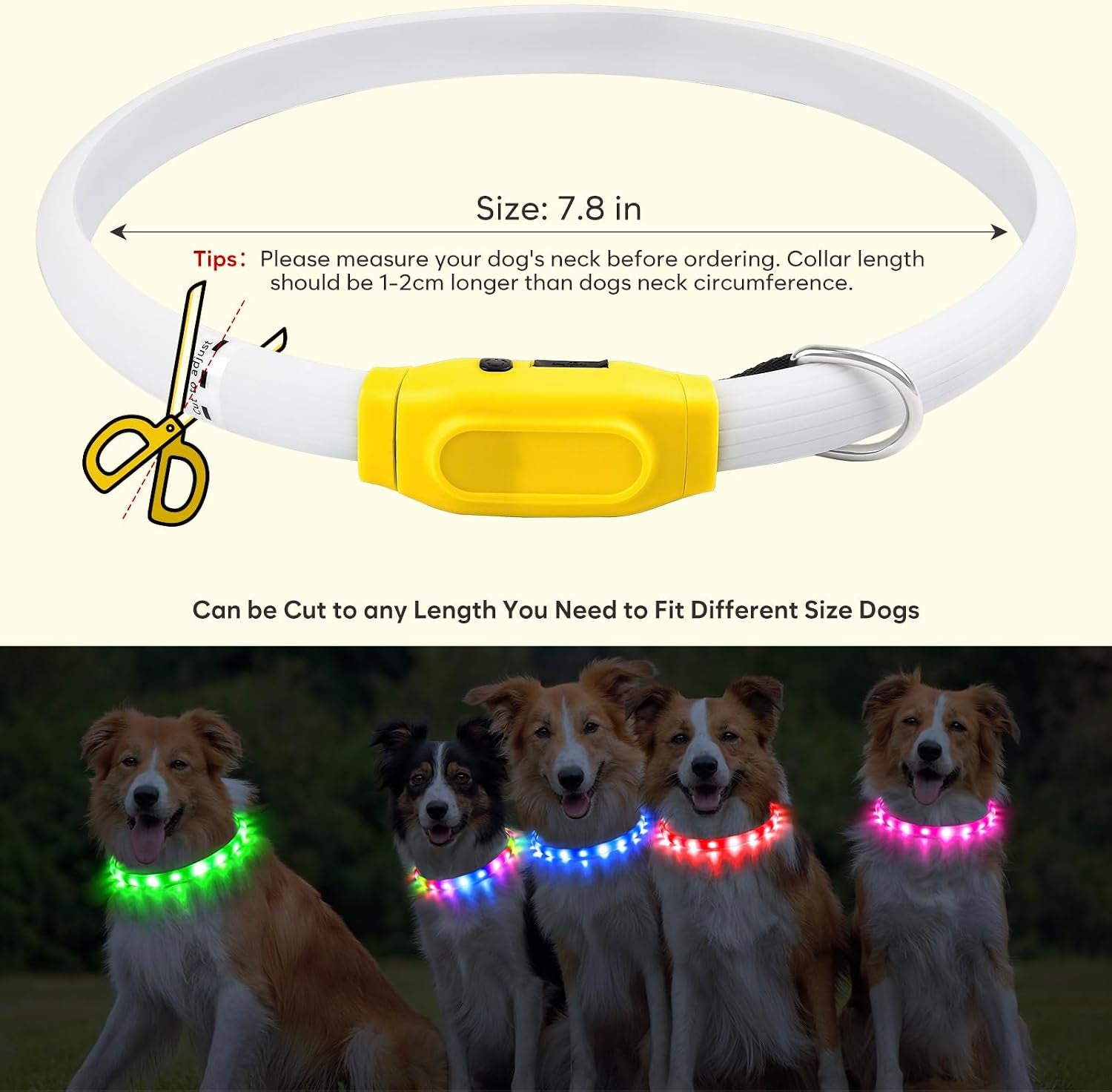 LED Rechargeable Dog Collar